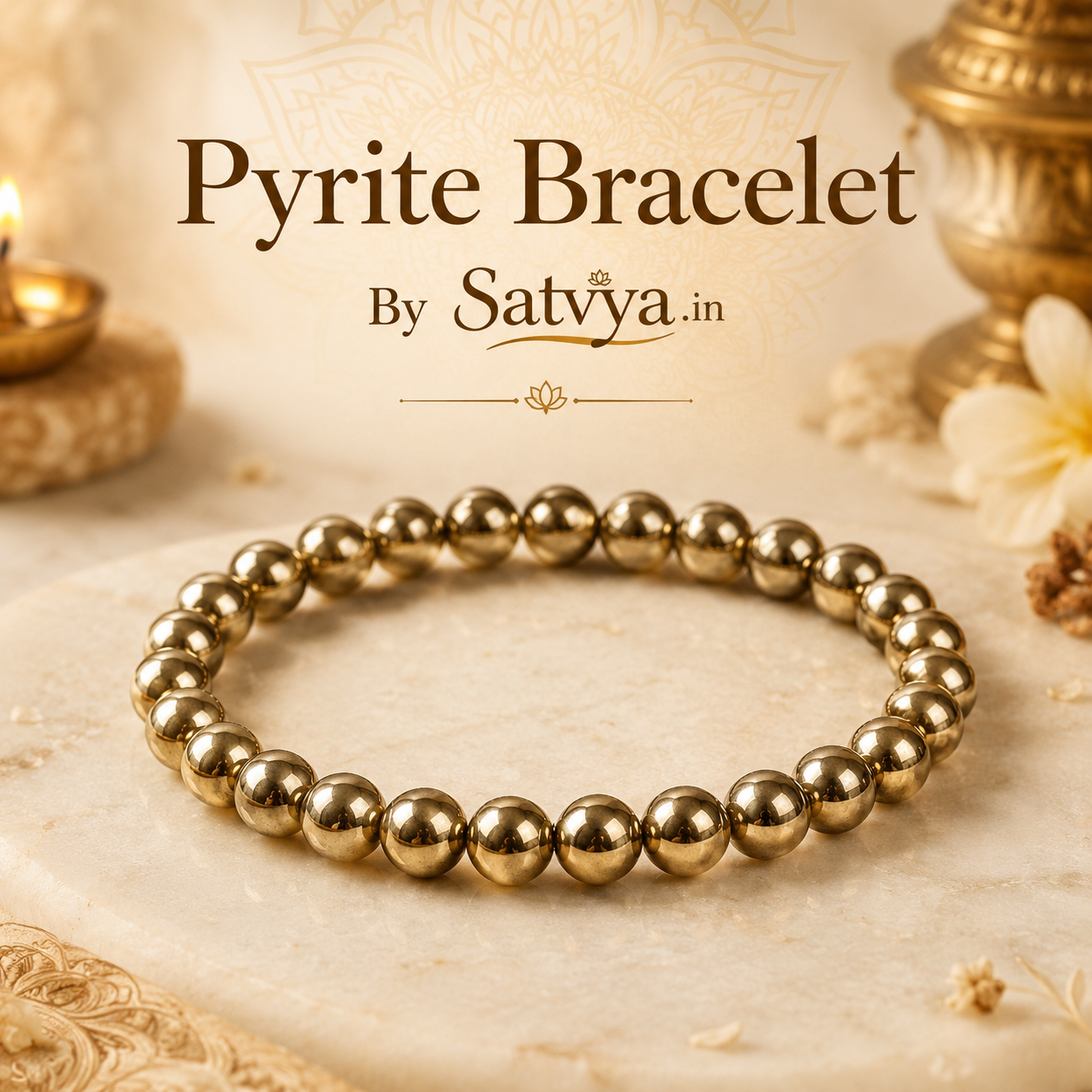 Raw Pyrite Stone Bracelet for Men & Women