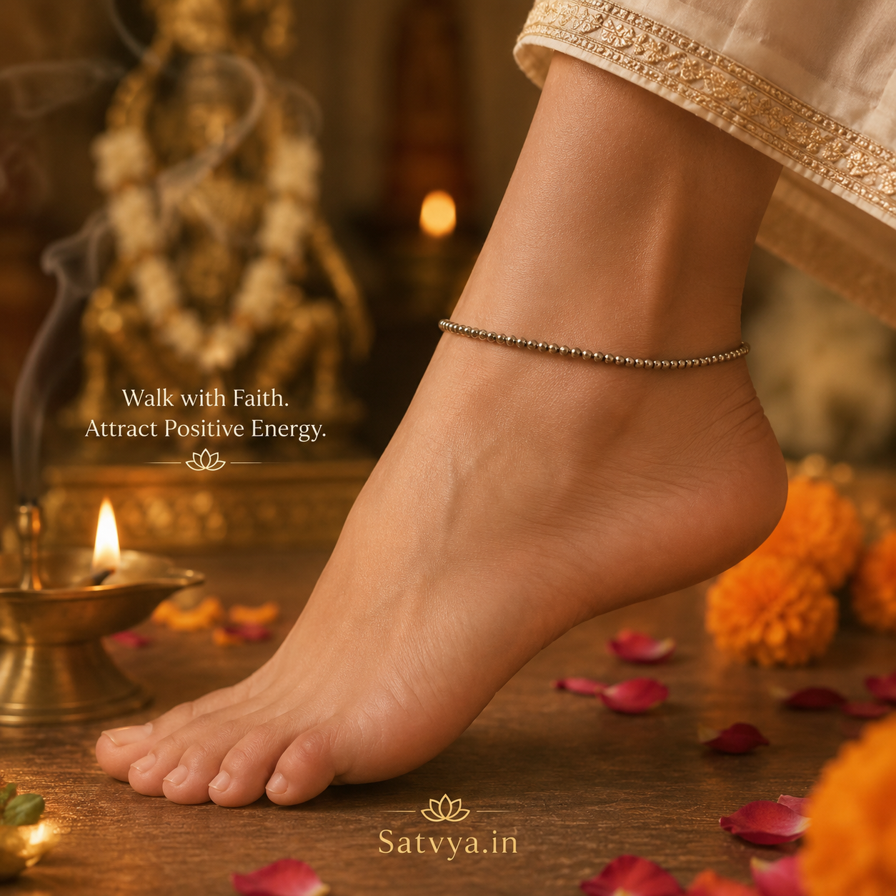 Raw Pyrite Anklet for Women