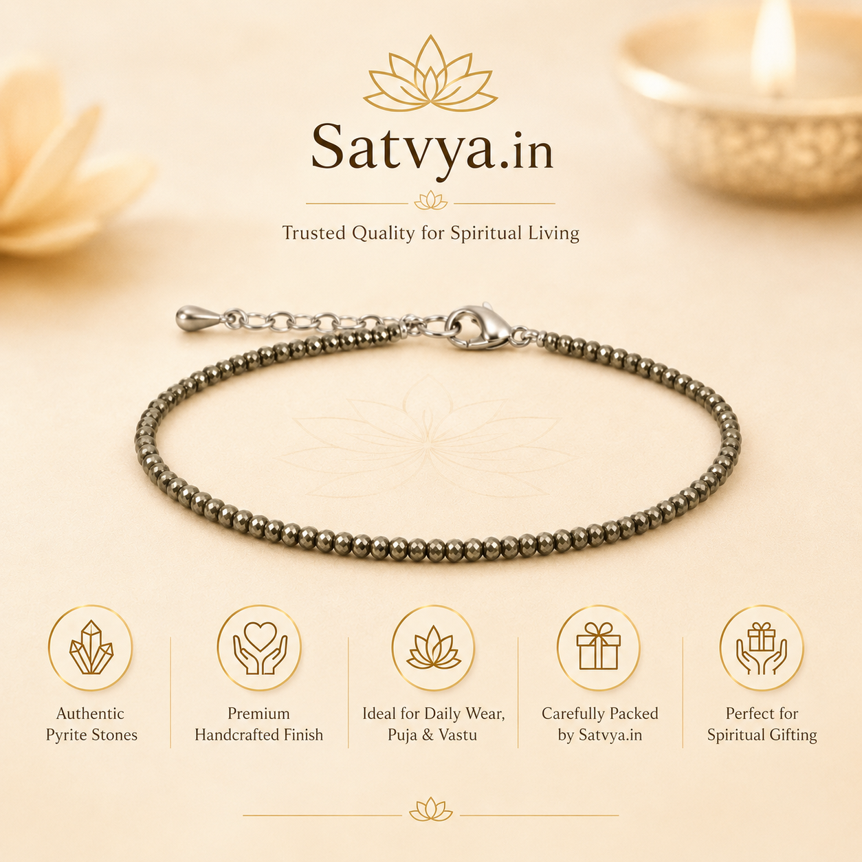 Raw Pyrite Anklet for Women